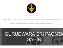Tablet Screenshot of gurudwarapaontasahib.com